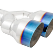 Load image into Gallery viewer, MBRP Burnt End Tip 2.5 ID Dual 4 OD Out 9.5 length Single wall 304 Stainless Steel Driver Side - Side View