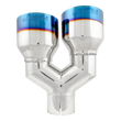 Load image into Gallery viewer, MBRP Burnt End Tip 2.5 ID Dual 4 OD Out 9.55 length Single wall 304 Stainless Steel Pass Side - Side View