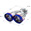 Load image into Gallery viewer, MBRP Burnt End Tip 2.5 ID Dual 4 OD Out 9.55 length Single wall 304 Stainless Steel Pass Side - Back View