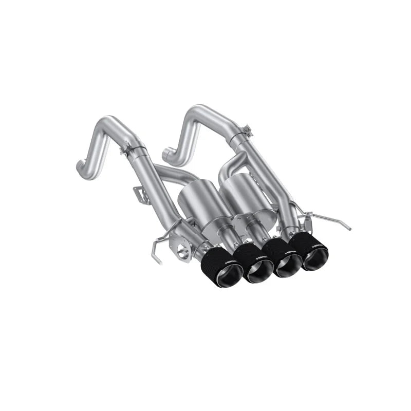 MBRP (NPP Models Only) T304SS 3in Cat-Back Dual Split w/ Quad Carbon Fiber Tips fits 2014-2019 Chevrolet Corvette 6.2L