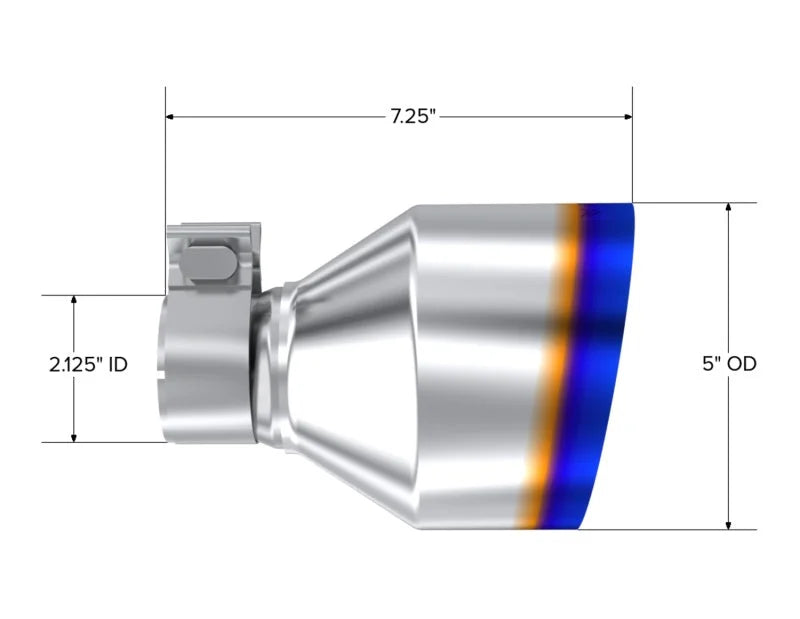 MBRP T304 Burnt End Tip 2.125inID, 5inOD Out, 7.25in Length, Pair fits 2017-2020 Subaru BRZ LIMITED / 2017-2019 Subaru BRZ...