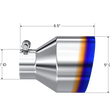 Load image into Gallery viewer, MBRP Univ. T304 Stainless Steel Burnt End Tip 2.5in ID / 5in OD / 6.5in Length Angle Cut Single Wall - Side View