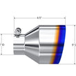 Load image into Gallery viewer, MBRP Univ. T304 Stainless Steel Burnt End Tip 2.5in ID / 5in OD / 6.5in Length Angle Cut Single Wall - Detail View