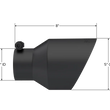 Load image into Gallery viewer, MBRP Universal 3in Hex Tip 5in Inlet 8in Length Dual Wall Exhaust Tip - Black Coated - Side View
