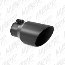 Load image into Gallery viewer, MBRP Universal 4in OD Dual Wall Angled 2.5in Inlet 8in Lgth Exhaust Tip - Black - Main Product View