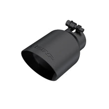Load image into Gallery viewer, MBRP Universal 4in OD Dual Wall Angled 2.5in Inlet 8in Lgth Exhaust Tip - Black - Side View