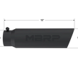 Load image into Gallery viewer, MBRP Universal 5in OD Angled Rolled End 4in Inlet 18in Lgth Black Finish Exhaust Tip - Detail View