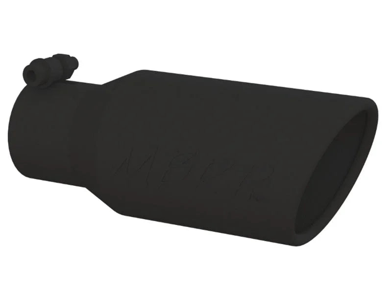 MBRP Universal Angled Rolled End Tip 4in OD / 2-3/4in Inlet / 10in Length - Black - Main Product View
