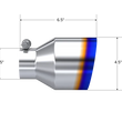 Load image into Gallery viewer, MBRP Universal Burnt SS Tip 2.5in ID / 4.5in OD Out / 6.5in Length Angle Cut Single Wall - Side View