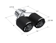 Load image into Gallery viewer, MBRP Universal Carbon Fiber Dual Tip 3.5in OD/2.5in Inlet - Side View