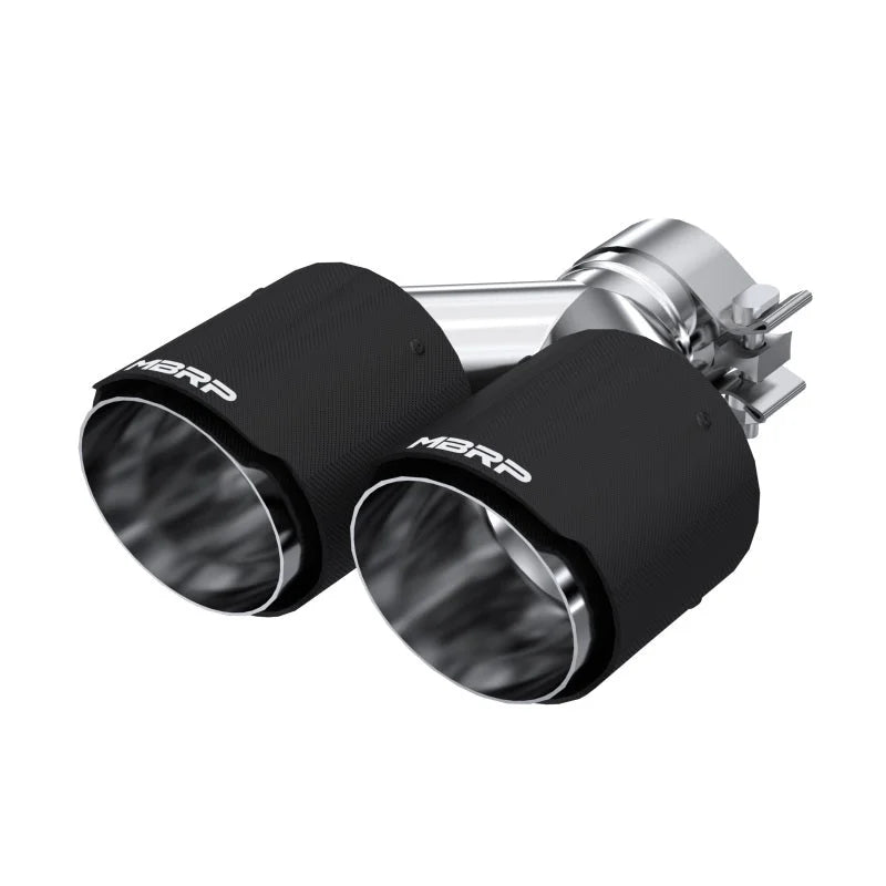 MBRP Universal Carbon Fiber Dual Tip 4in OD/2.5in Inlet - Main Product View