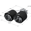 Load image into Gallery viewer, MBRP Universal Carbon Fiber Dual Tip 4in OD/2.5in Inlet - Back View