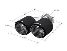 Load image into Gallery viewer, MBRP Universal Carbon Fiber Dual Tip 4in OD/2.5in Inlet - Back View