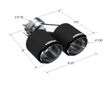 Load image into Gallery viewer, MBRP Universal Carbon Fiber Dual Tip 4in OD/2.5in Inlet - Back View