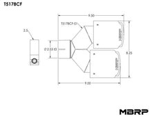 Load image into Gallery viewer, MBRP Universal Carbon Fiber Dual Tip 4in OD/2.5in Inlet - Additional View 5