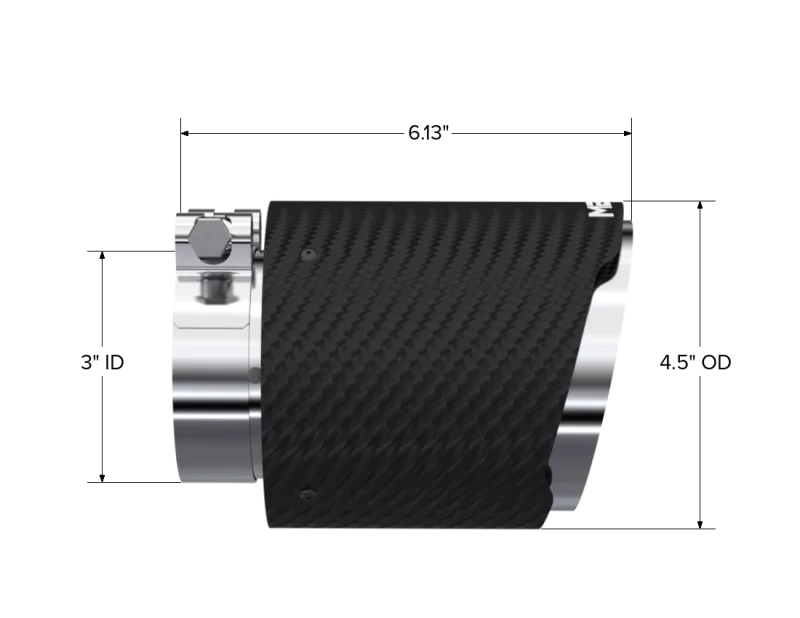 MBRP Universal Carbon Fiber Dual Wall Tip 4.5in OD/3in Inlet/6.13in L - Back View