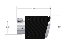 Load image into Gallery viewer, MBRP Universal Carbon Fiber Tip 2.5in ID / 4.5in OD Out / 6.5in Length Angle Cut Dual Wall - Side View