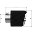 Load image into Gallery viewer, MBRP Universal Carbon Fiber Tip 2.5in ID / 5in OD Out / 6.5in Length Angle Cut Dual Wall - Side View