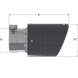 Load image into Gallery viewer, MBRP Universal Carbon Fiber Tip 4.5in OD / 3in Inlet / 7.7in L - Detail View