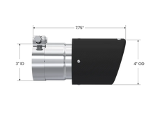 Load image into Gallery viewer, MBRP Universal Carbon Fiber Tip 4in OD/3in Inlet/7.7in L - Detail View