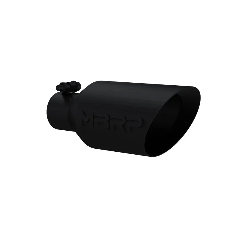 MBRP Universal Dual Wall Angle Rolled End Tip 4-1/2in OD / 2-1/2in Inlet / 11in Length - Black - Side View