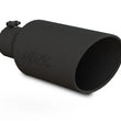 Load image into Gallery viewer, MBRP Universal Exhaust Tip 7in O.D. Rolled End 4in Inlet 18in Length - Black - Side View
