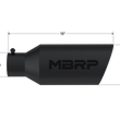 Load image into Gallery viewer, MBRP Universal Exhaust Tip 7in O.D. Rolled End 4in Inlet 18in Length - Black - Detail View