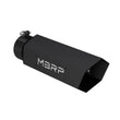 Load image into Gallery viewer, MBRP Universal Hex Tip 4in Inlet 16in Length w/ Logo - Black Coated - Main Product View