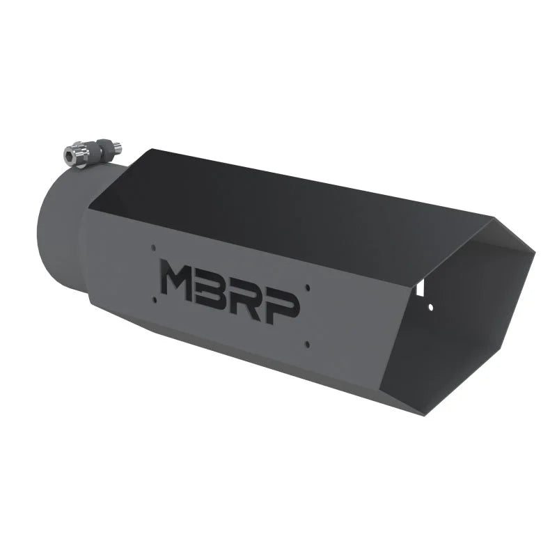 MBRP Universal Hex Tip 4in Inlet 16in Length w/o Logo - Black Coated - Main Product View