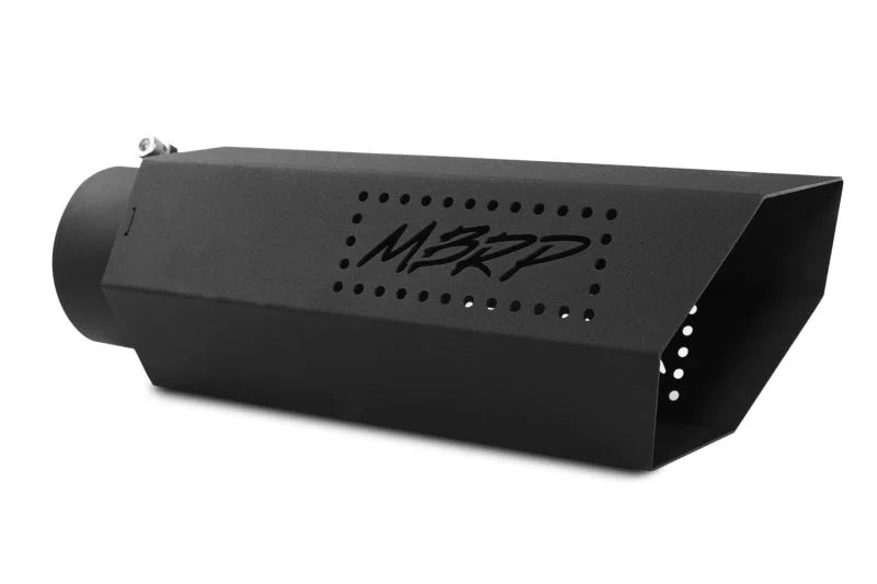 MBRP Universal Hex Tip 4in Inlet 16in Length w/o Logo - Black Coated - Side View