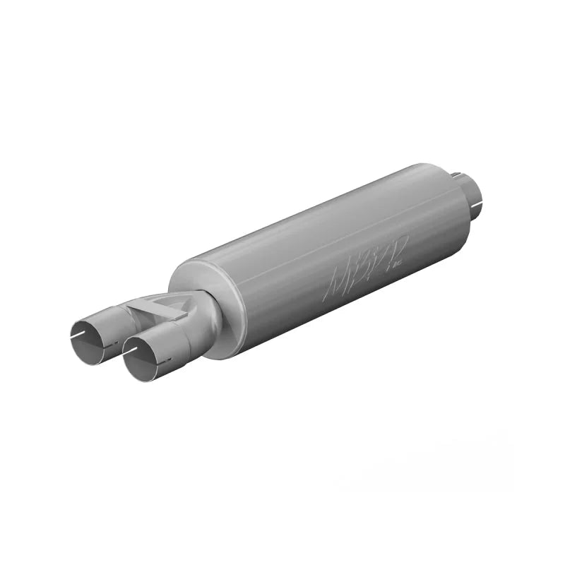 MBRP Universal Muffler 3in Inlet/Dual 2.5in Outlet 30in Length T409 SS Mild Tone (NO DROPSHIP) - Main Product View