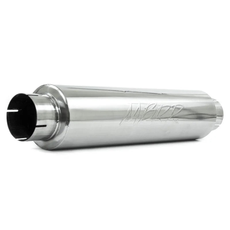 MBRP Universal Quiet Tone Muffler 4in Inlet/Outlet 24in Body 6in Dia 30in Overall T304 - Main Product View