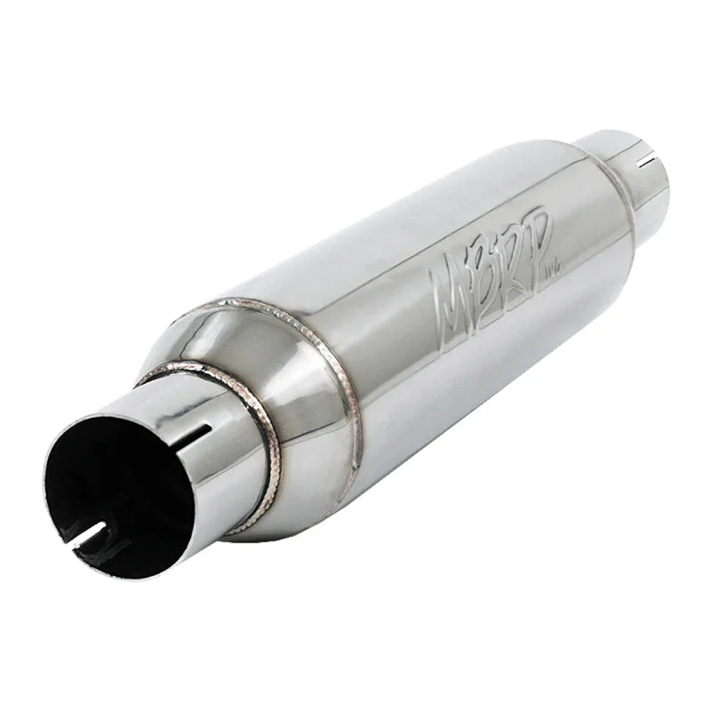 MBRP Universal Resonator 2.5in inlet/outlet 16in body 20in overall T304 - Main Product View