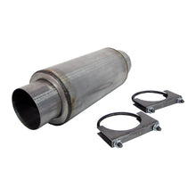 Load image into Gallery viewer, MBRP Universal Resonator 4 Inlet /Outlet 12 Body 18 Overall Aluminized - Side View