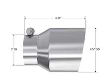 Load image into Gallery viewer, MBRP Universal Stainless Steel Dual Wall Tip 4.5in OD/3in Inlet/6.13in L - Side View