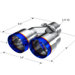 Load image into Gallery viewer, MBRP Universal T304 SS Dual Burnt End Tip 3.5in OD/2.5in Inlet - Side View