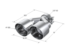 Load image into Gallery viewer, MBRP Universal T304 SS Dual Tip 4in OD/2.5in Inlet - Back View
