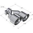 Load image into Gallery viewer, MBRP Universal T304 SS Dual Tip 4in OD/2.5in Inlet - Side View