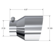 Load image into Gallery viewer, MBRP Universal T304 Stainless Steel Tip, 3in ID / 5in OD Out / 6.5in Length / Angle Cut  Single Wall - Side View