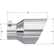 Load image into Gallery viewer, MBRP Universal T304 Stainless Steel Tip  3on ID / 5in OD Out / 8in Length Angle Cut Dual Wall - Side View