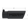 Load image into Gallery viewer, MBRP Universal Tip 3-1/2in O.D. Angled Rolled End - 3in ID Inlet 10in Length - Black - Detail View