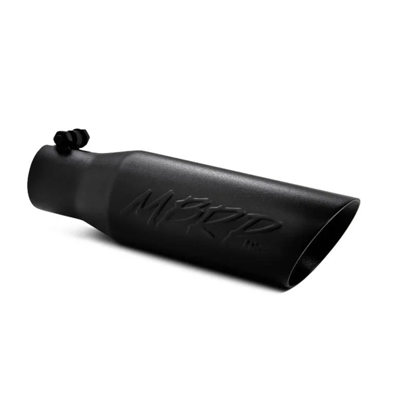MBRP Universal Tip 3.5 O.D. Dual Wall Angled 2.5 inlet 12 length - Black Finish - Main Product View