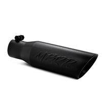 Load image into Gallery viewer, MBRP Universal Tip 3.5 O.D. Dual Wall Angled 2.5 inlet 12 length - Black Finish - Main Product View