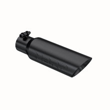 Load image into Gallery viewer, MBRP Universal Tip 3.5 O.D. Dual Wall Angled 2.5 inlet 12 length - Black Finish - Side View