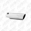 Load image into Gallery viewer, MBRP Universal Tip 3.5in OD 2.25in Inlet 12in L Angled Cut Rolled End Clampless No-Weld T304 - Side View