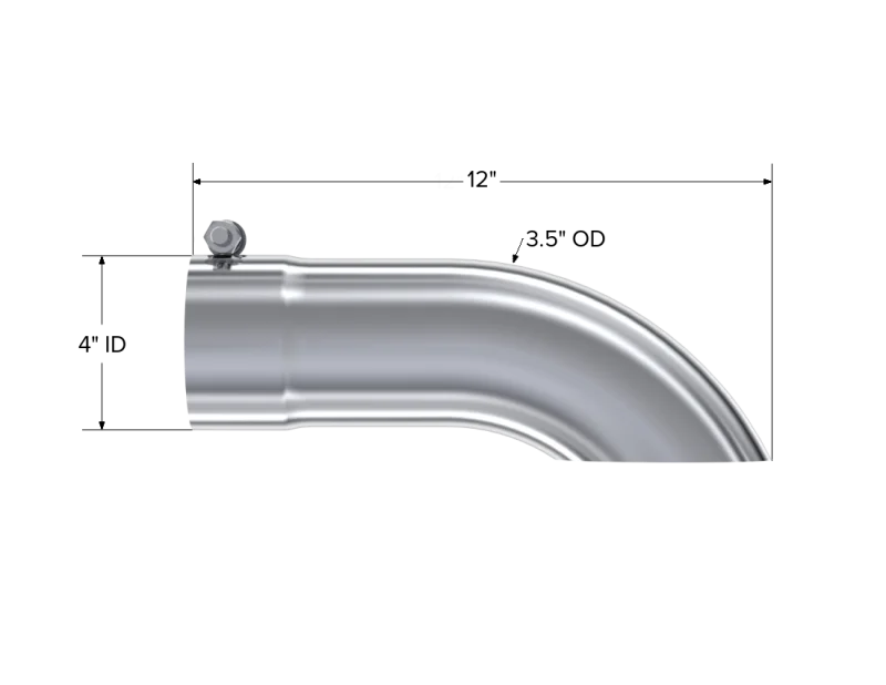 MBRP Universal Tip 3.5in O.D. Turn Down 3.5in inlet 12 length - Detail View