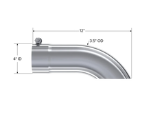 Load image into Gallery viewer, MBRP Universal Tip 3.5in O.D. Turn Down 3.5in inlet 12 length - Detail View
