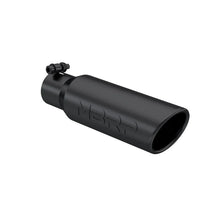 Load image into Gallery viewer, MBRP Universal Tip 3in O.D. Angled Rolled End 2 inlet 12 length - Black Finish - Main Product View