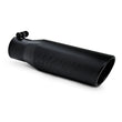 Load image into Gallery viewer, MBRP Universal Tip 3in O.D. Angled Rolled End 2 inlet 12 length - Black Finish - Side View