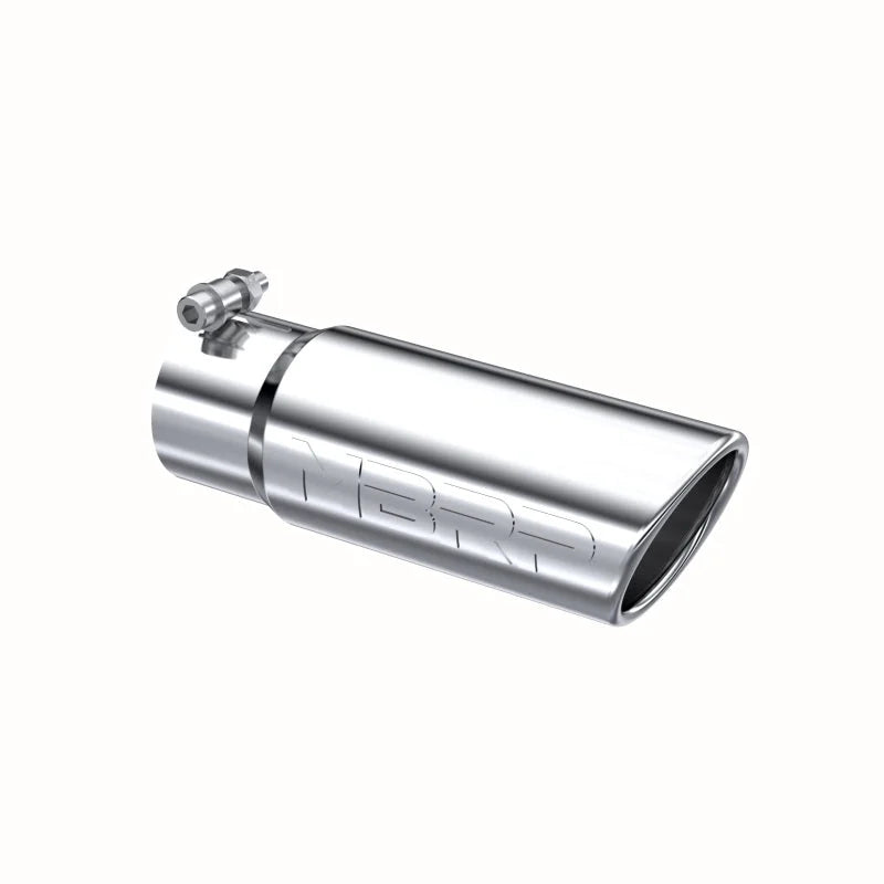 MBRP Universal Tip 3in O.D. Angled Rolled End 3 inlet 10 length - Side View
